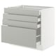 SEKTION / MAXIMERA Base cabinet with 4 drawers, white/Havstorp light gray, 36x24x30 "