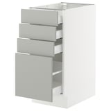 SEKTION / MAXIMERA Base cabinet with 4 drawers, white/Havstorp light gray, 15x24x30 "