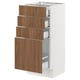 SEKTION / MAXIMERA Base cabinet with 4 drawers, white/Tistorp brown walnut effect, 15x15x30 "