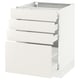 White SEKTION kitchen cabinet with four drawers.