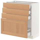 SEKTION / MAXIMERA Base cabinet with 4 drawers, white/Vedhamn oak, 30x15x30 "