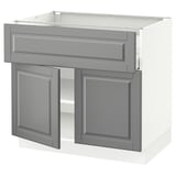 SEKTION / MAXIMERA Base cabinet with drawer/2 doors, white/Bodbyn gray, 36x24x30 "