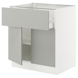 SEKTION / MAXIMERA Base cabinet with drawer/2 doors, white/Havstorp light gray, 30x24x30 "