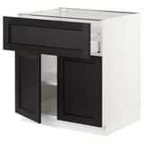 SEKTION / MAXIMERA Base cabinet with drawer/2 doors, white/Lerhyttan black stained, 30x24x30 "