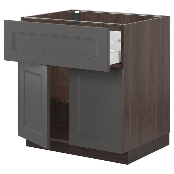 SEKTION / MAXIMERA Base cabinet with drawer/2 doors - brown, Axstad dark gray. Shop IKEA?? - IKEA