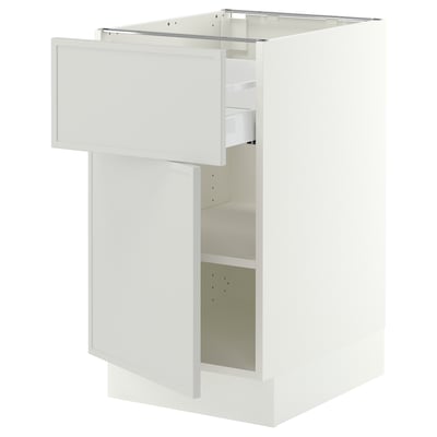 SEKTION / MAXIMERA Base cabinet with drawer/door, white/Aspudden light gray, 18x24x30 "