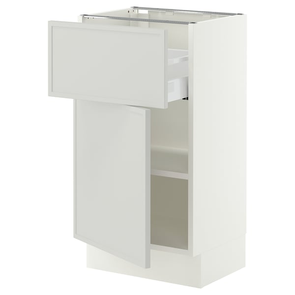 SEKTION / MAXIMERA Base cabinet with drawer/door, white/Aspudden light gray, 18x15x30 "