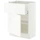 SEKTION / MAXIMERA Base cabinet with drawer/door, white/Aspudden matt white, 24x15x30 "