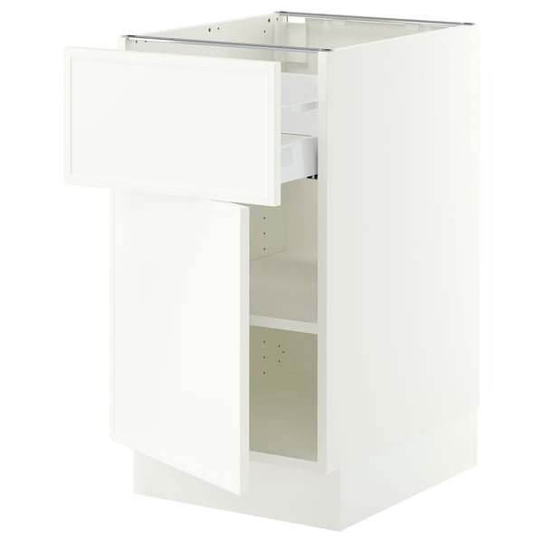 SEKTION / MAXIMERA Base cabinet with drawer/door, white/Aspudden matt white, 18x24x30 "