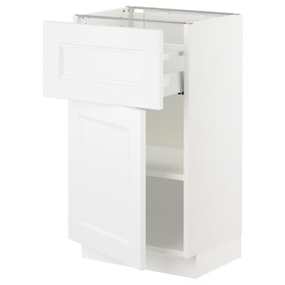 SEKTION / MAXIMERA Base cabinet with drawer/door, white/Axstad matt white, 18x15x30 "