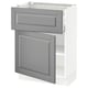 SEKTION / MAXIMERA Base cabinet with drawer/door, white/Bodbyn gray, 24x15x30 "