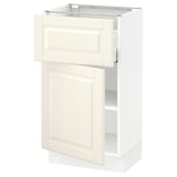 SEKTION / MAXIMERA Base cabinet with drawer/door, white/Bodbyn off-white, 18x15x30 "