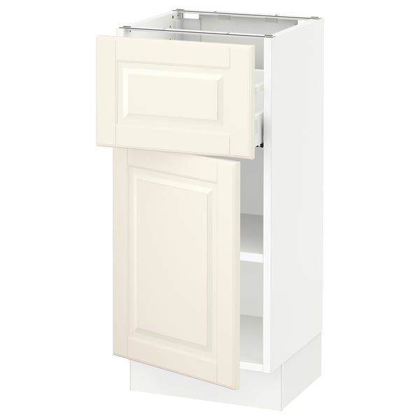 SEKTION / MAXIMERA Base cabinet with drawer/door, white/Bodbyn off-white, 15x15x30 "