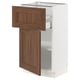 SEKTION / MAXIMERA Base cabinet with drawer/door, white Enköping/brown walnut effect, 18x15x30 "