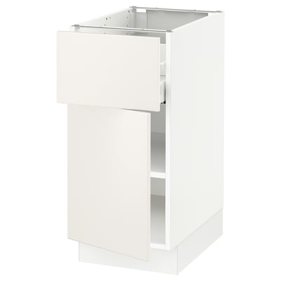 SEKTION / MAXIMERA Base cabinet with drawer/door, white/Veddinge white, 15x24x30 "