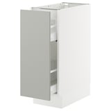 SEKTION / MAXIMERA Base cabinet with pull-out storage, white/Havstorp light gray, 12x24x30 "