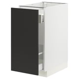 SEKTION / MAXIMERA Base cabinet with pull-out storage, white/Nickebo matt anthracite, 15x24x30 "