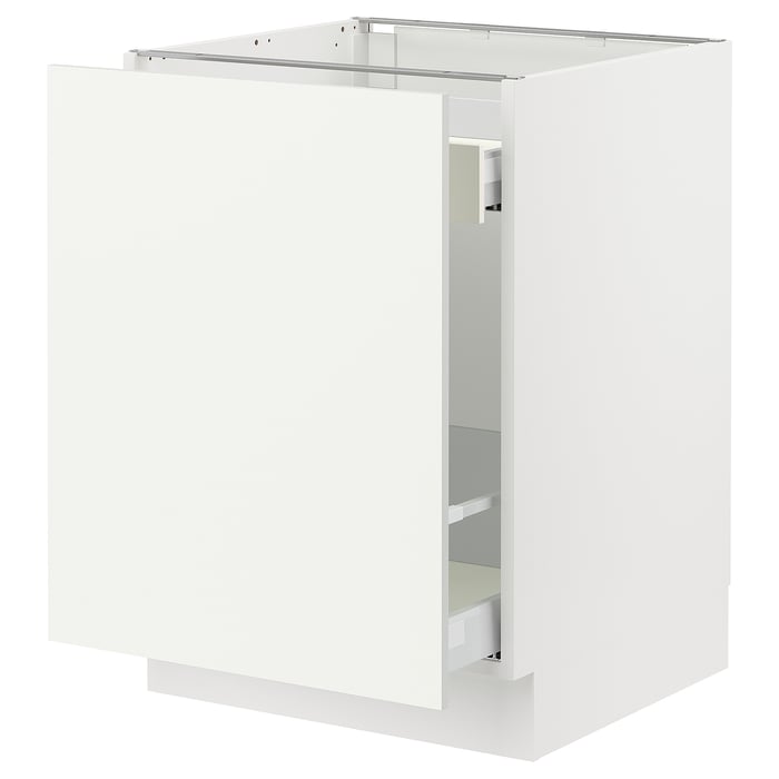 SEKTION / MAXIMERA base with pullout storage, white/Vallstena