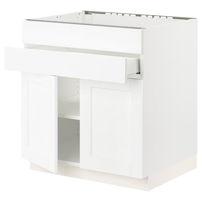 SEKTION / MAXIMERA Base cb f cktp/2 drs/2 frnt/1 drwr, white Enköping/white wood effect, 30x24x30 "