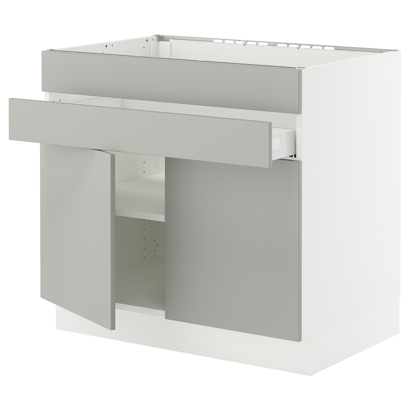 SEKTION / MAXIMERA, Base cb f cktp/2 drs/2 frnt/1 drwr, white/Havstorp light gray