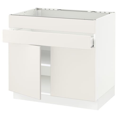 SEKTION white kitchen cabinet, rectangular, smooth finish, adjustable shelves, modern design.