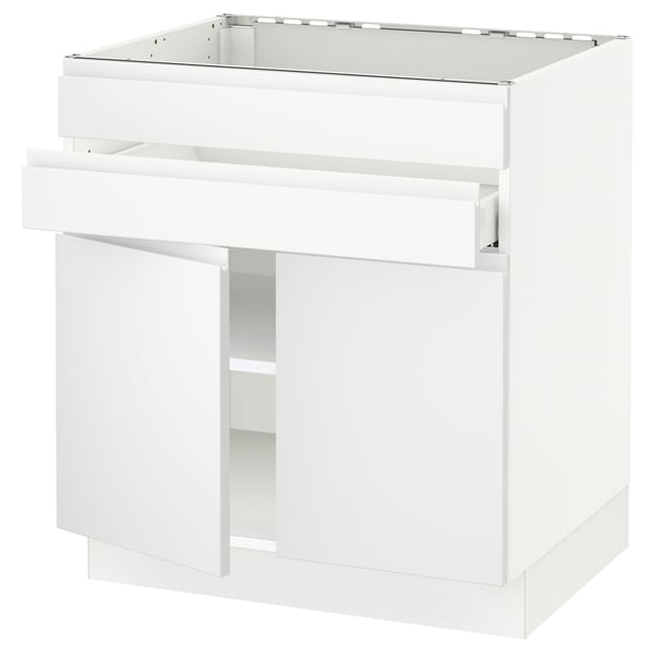SEKTION / MAXIMERA Base cb f cktp/2 drs/2 frnt/1 drwr, white/Voxtorp matt white, 30x24x30 "