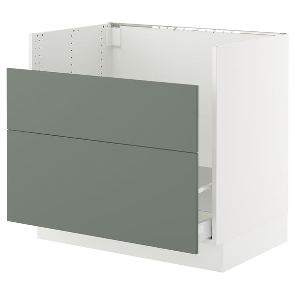 SEKTION / MAXIMERA Base cb f HAVSEN snk/recyc/2 fr, white/Nickebo matt grey-green, 36x24x30 "