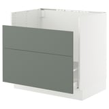 SEKTION / MAXIMERA Base cb f HAVSEN snk/recyc/2 fr, white/Nickebo matt grey-green, 36x24x30 "