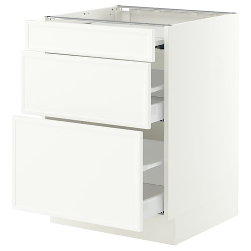 SEKTION / MAXIMERA Bc w pull-out work surface/2drw, white/Aspudden matt white, 24x24x30 "
