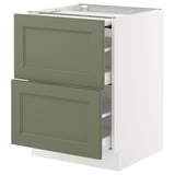 SEKTION / MAXIMERA Bc w pull-out work surface/2drw, white/Axstad gray-green, 24x24x30 "