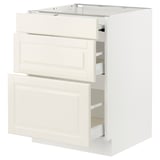 SEKTION / MAXIMERA Bc w pull-out work surface/2drw, white/Bodbyn off-white, 24x24x30 "