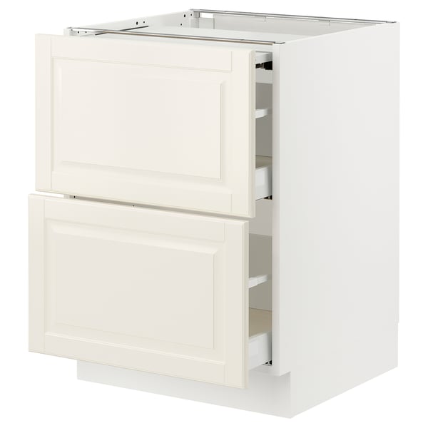 SEKTION / MAXIMERA Bc w pull-out work surface/2drw, white/Bodbyn off-white, 24x24x30 "