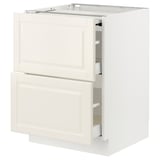 SEKTION / MAXIMERA Bc w pull-out work surface/2drw, white/Bodbyn off-white, 24x24x30 "