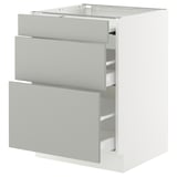 SEKTION / MAXIMERA Bc w pull-out work surface/2drw, white/Havstorp light gray, 24x24x30 "