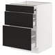 SEKTION / MAXIMERA Bc w pull-out work surface/2drw, white/Nickebo matt anthracite, 24x24x30 "
