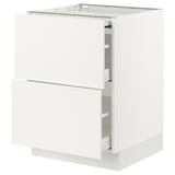 SEKTION / MAXIMERA Bc w pull-out work surface/2drw, white/Veddinge white, 24x24x30 "