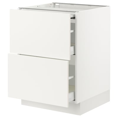 SEKTION / MAXIMERA Bc w pull-out work surface/2drw, white/Veddinge white, 24x24x30 "