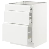 SEKTION / MAXIMERA Bc w pull-out work surface/2drw, white/Voxtorp matt white, 24x24x30 "