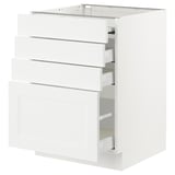 SEKTION / MAXIMERA Bc w pull-out work surface/3drw, white/Axstad matt white, 24x24x30 "