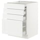 SEKTION / MAXIMERA Bc w pull-out work surface/3drw, white/Axstad matt white, 24x24x30 "