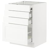 SEKTION / MAXIMERA Bc w pull-out work surface/3drw, white Enköping/white wood effect, 24x24x30 "