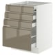 SEKTION / MAXIMERA Bc w pull-out work surface/3drw, white/Voxtorp high-gloss dark grey-brown, 24x24x30 "