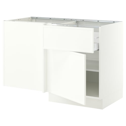 SEKTION / MAXIMERA Corner base cab w drawer and shelf, white/Aspudden matt white, 50x24x30 "