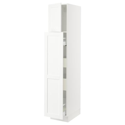 SEKTION / MAXIMERA Hc w p-o func 1dr/4drw, white Enköping/white wood effect, 15x24x80 "