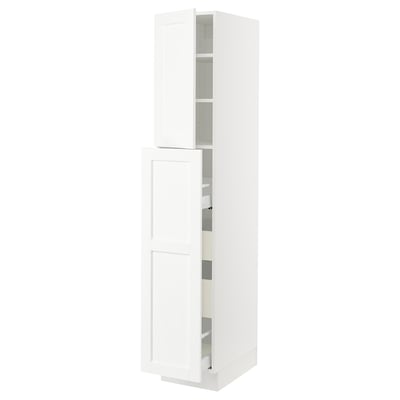 SEKTION / MAXIMERA Hc w p-o func 1dr/4drw, white Enköping/white wood effect, 15x24x80 "