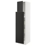 SEKTION / MAXIMERA Hc w p-o func 1dr/4drw, white/Nickebo matt anthracite, 18x24x80 "