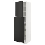 SEKTION / MAXIMERA Hc w p-o func 1dr/4drw, white/Nickebo matt anthracite, 24x24x80 "
