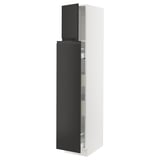 SEKTION / MAXIMERA Hc w p-o func 1dr/4drw, white/Upplöv matt anthracite, 15x24x80 "