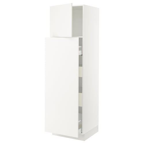 Ikea SEKTION white kitchen cabinet with shelves, sleek design.