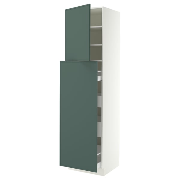 SEKTION / MAXIMERA Hc w p-o func 4drw/1dr/2shlv, white/Aspudden dark gray-green, 24x24x90 "